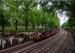 Carload Express / Allegeny Valley Railroad on a light move through the park